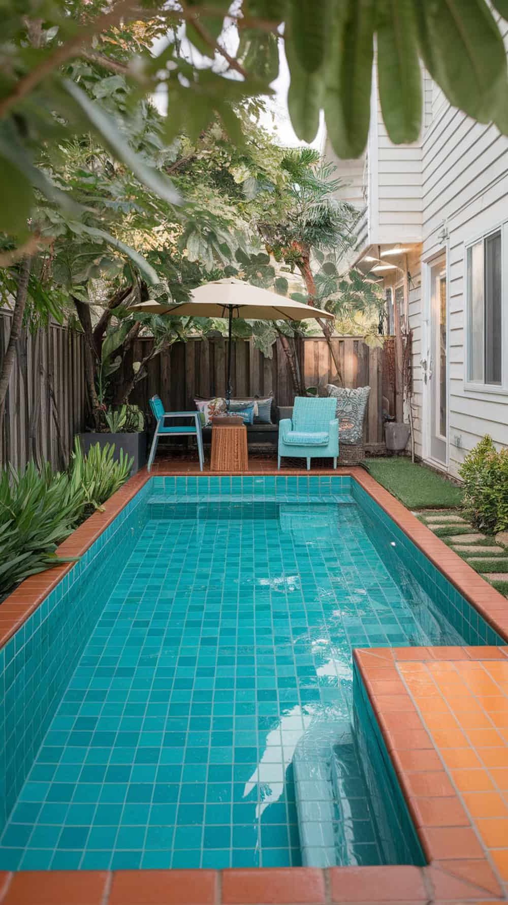 Bold Tile Pool Design in Bright Colors