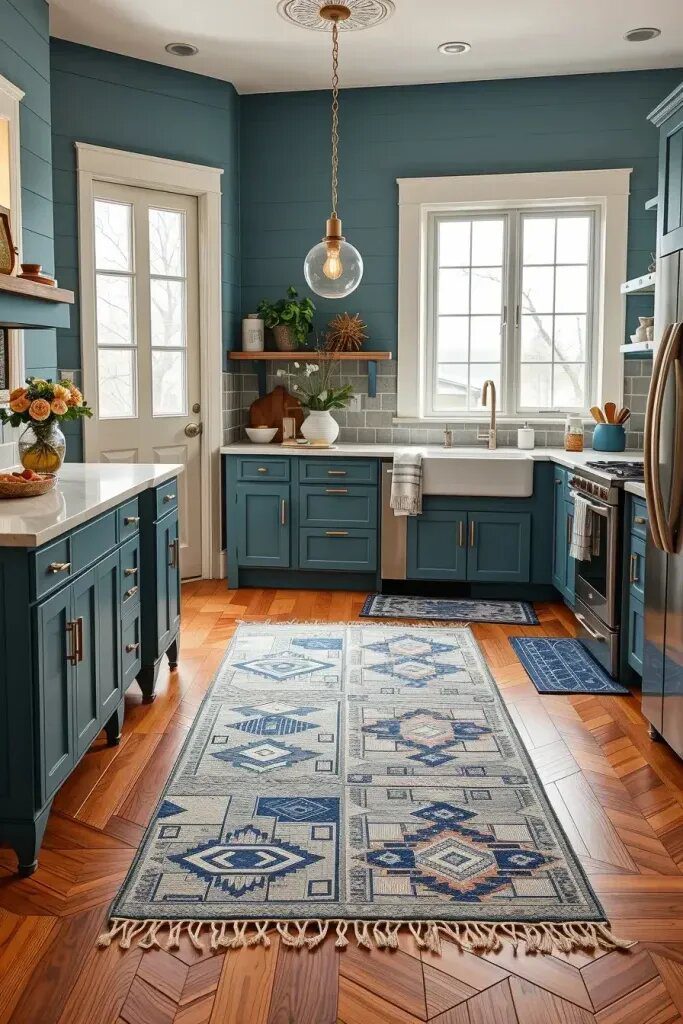 Elegant Blue and Sage Kitchen Rug Ideas - photo 2