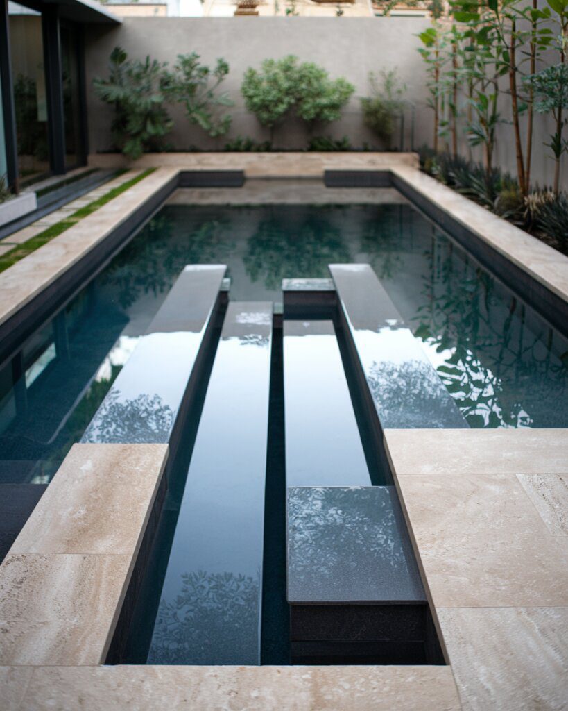 2. Clean-Lined Geometric Pool Designs - photo 2