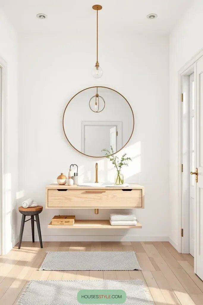 Cozy Scandinavian Bathrooms With Light Wood Tile