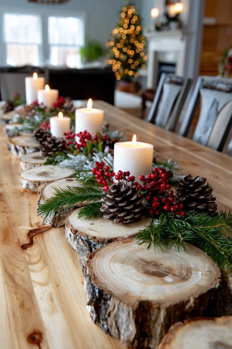 18. Log slice table runner centerpiece - photo 2
