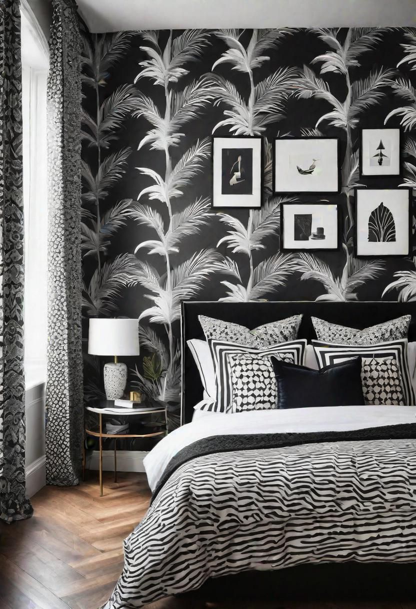 15. Playful Black and White Wallpaper