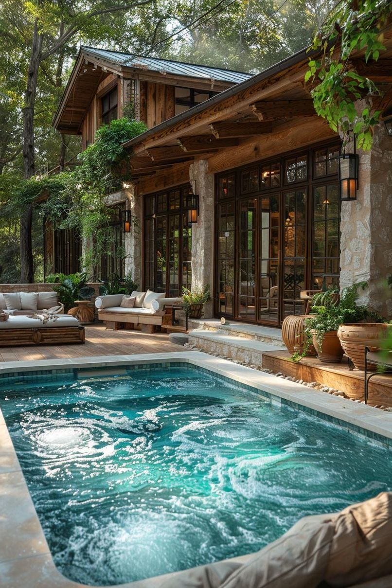 5. Vintage Wood-Grain Pool Style