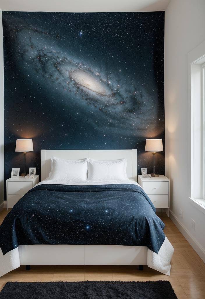1. Galactic Minimalist Teen Bedroom