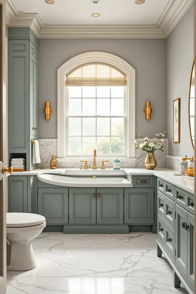 Painting Cabinets Sage With Blue Accents - photo 2