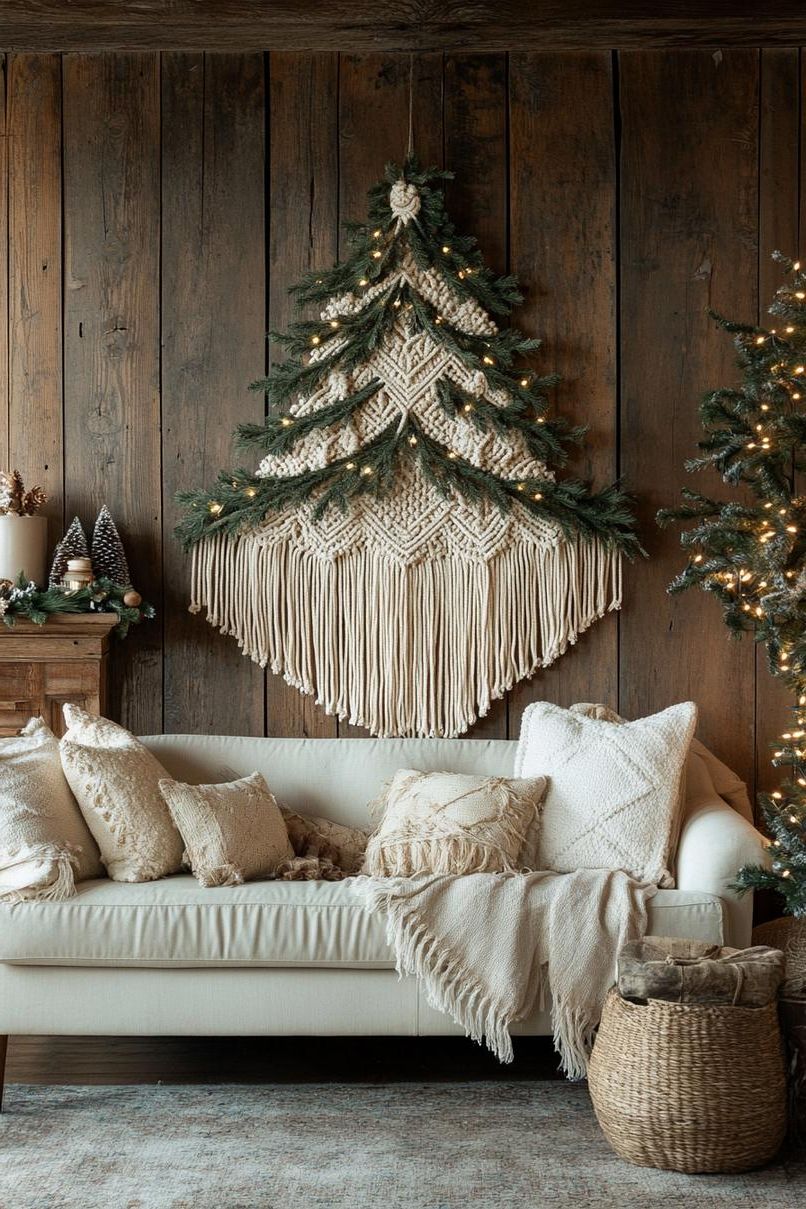 21. Festive Macramé Tree Wall Decor