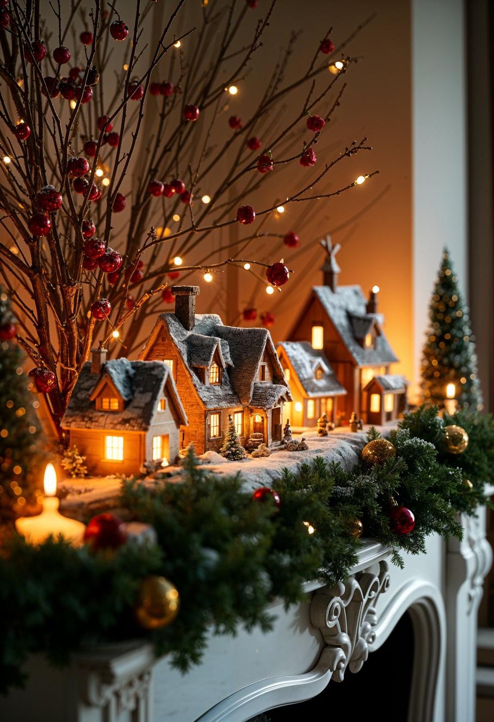 1. Cozy Mantel Village Display - photo 3