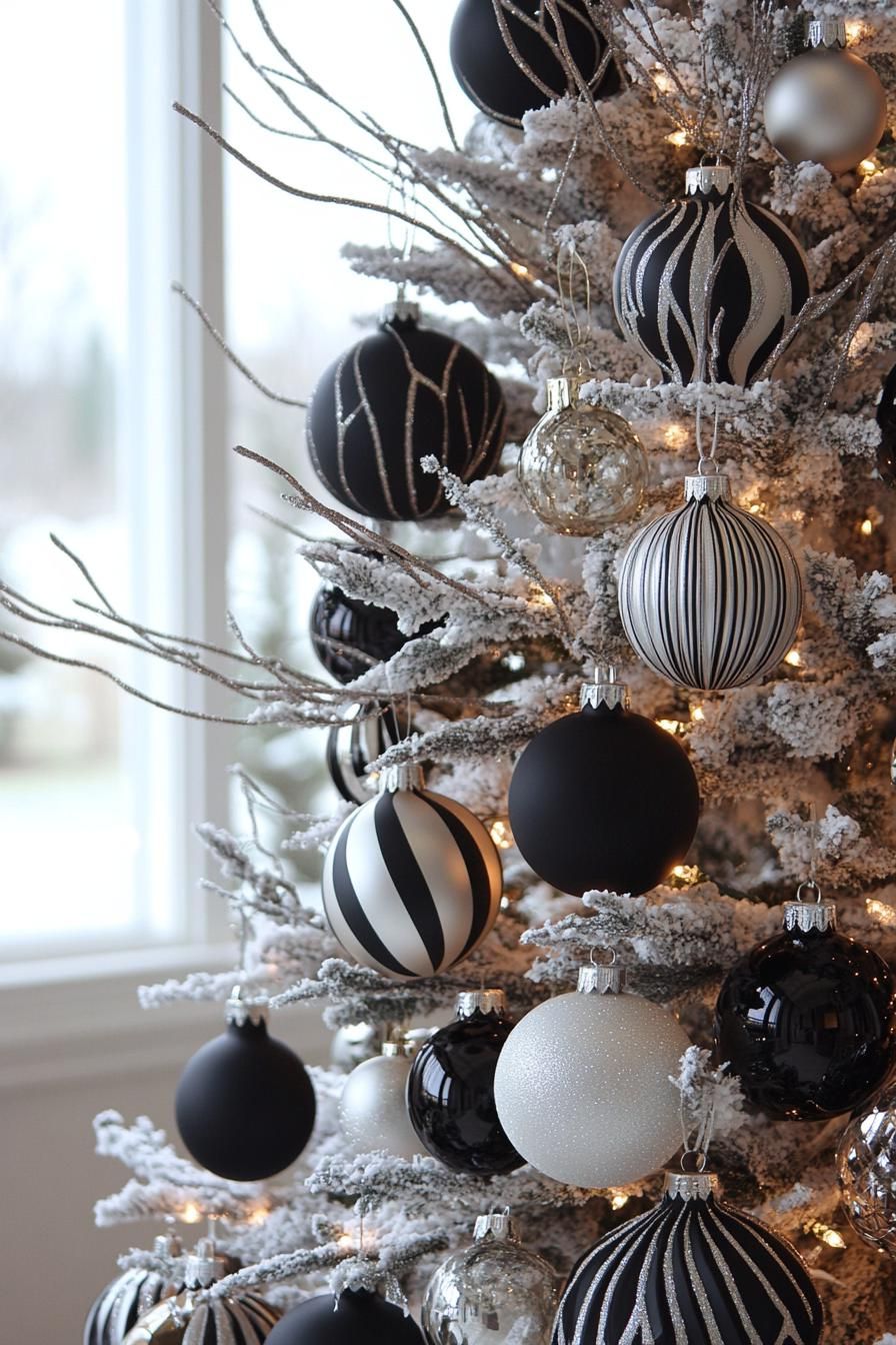 1. Chic Monochrome Christmas Tree Ideas - photo 2