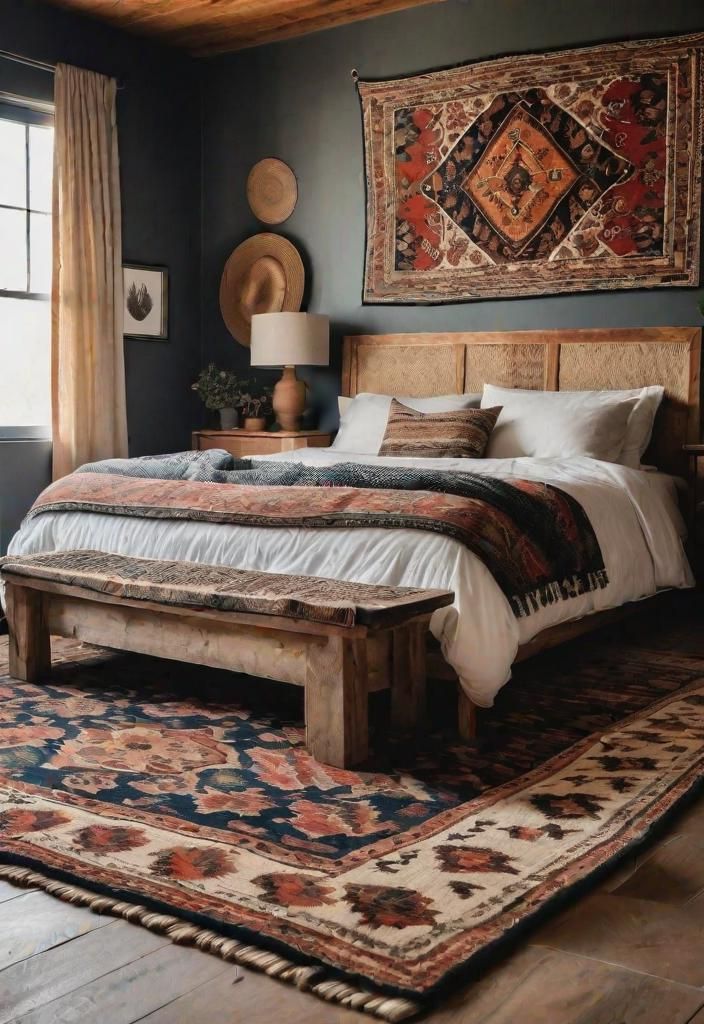 23. Layered Persian and Jute Rugs