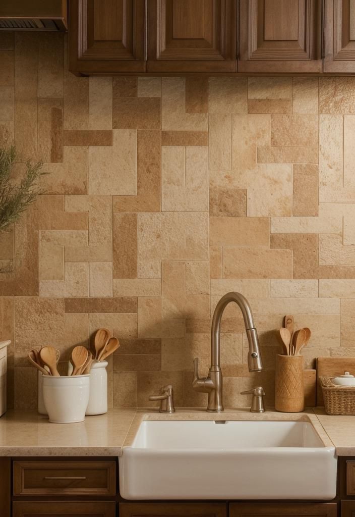8. Terracotta Herringbone Backsplash Ideas