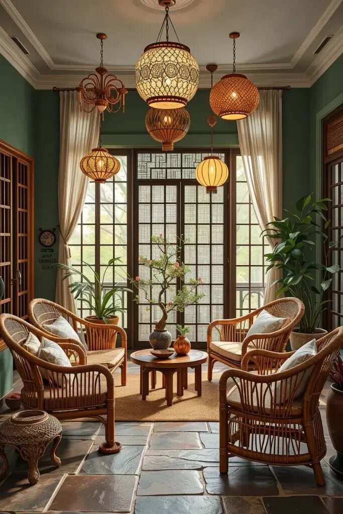 Vietnamese Bamboo Accents and Earthy Tones