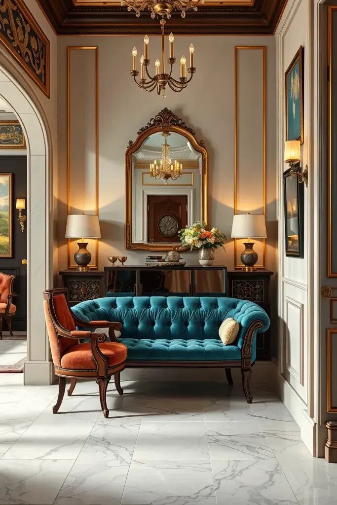 The Luxurious Feel of Velvet in an Entryway