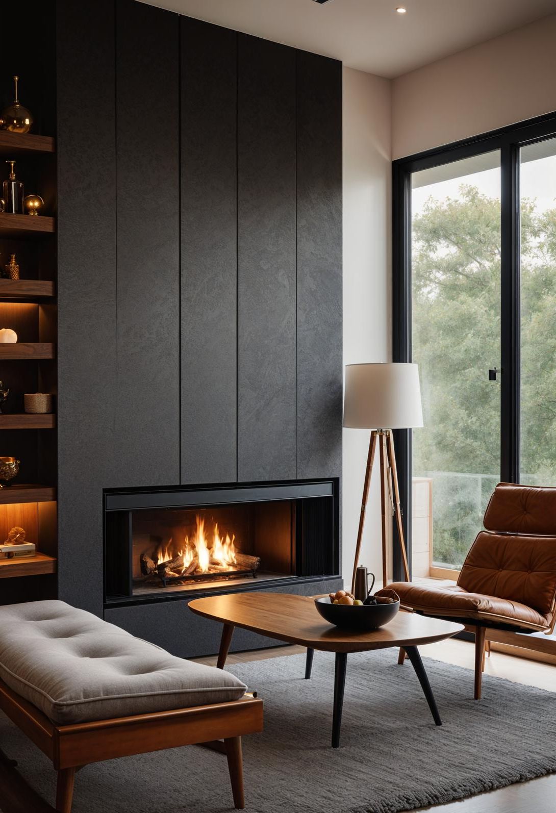 4. Fireplace Wall With Built-In Benches - photo 2