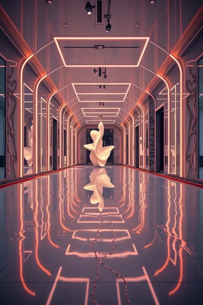 Mirror Maze Hallways and Optical Illusions