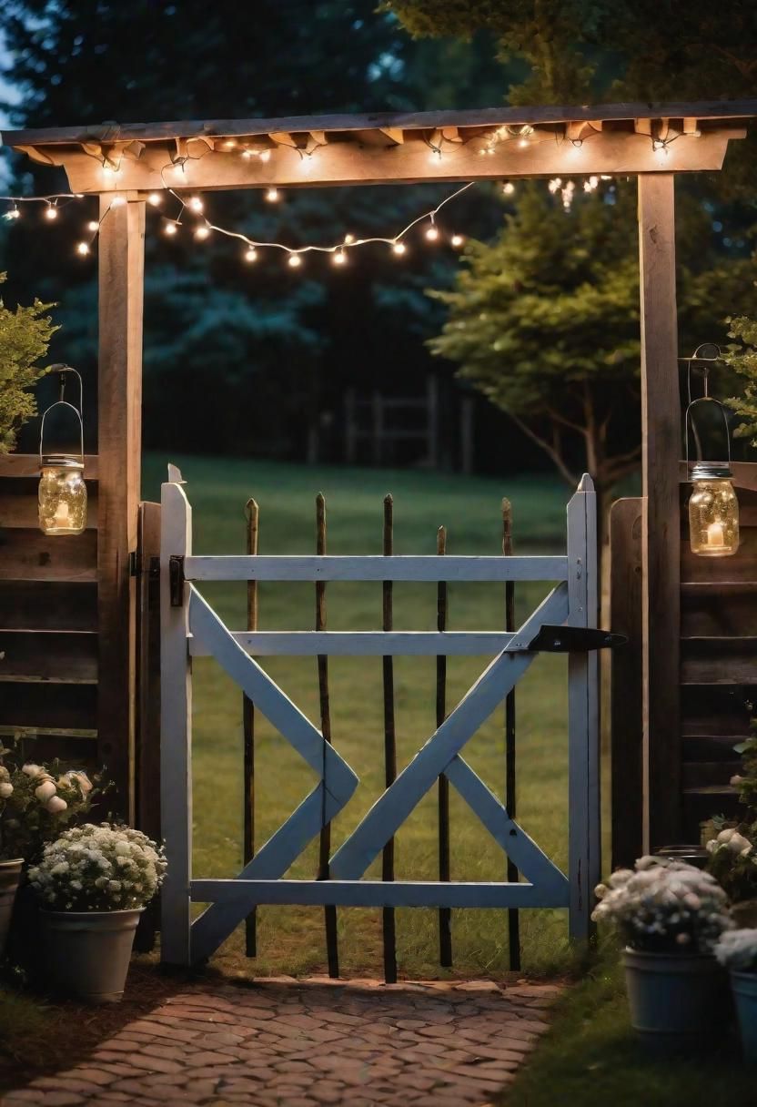 7. Mason Jar Lighting for Farm Gates