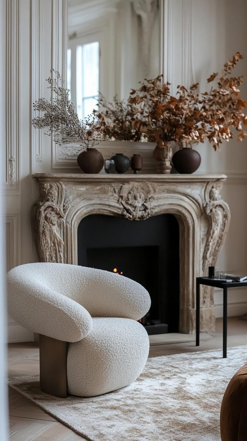 19. Dried Foliage on Fireplace Mantel Displays - photo 3