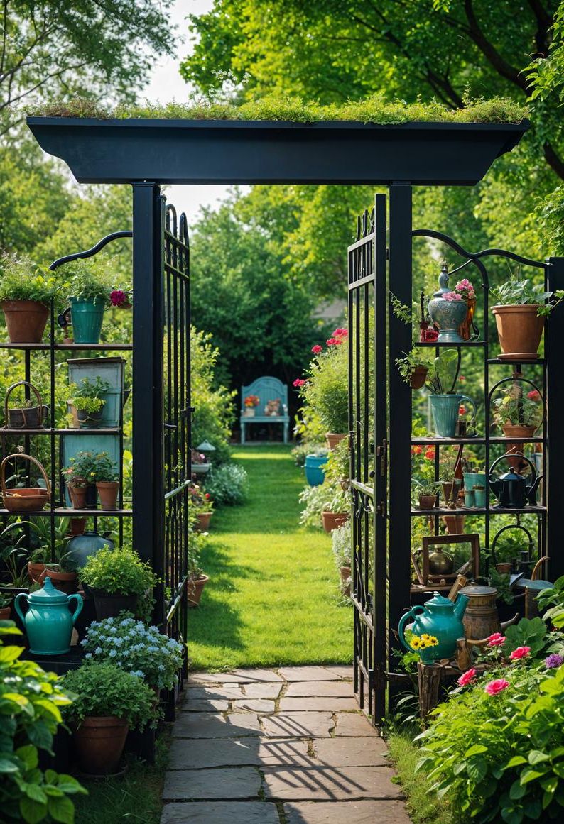 25. Flea Market Finds Turned Garden Art - photo 2