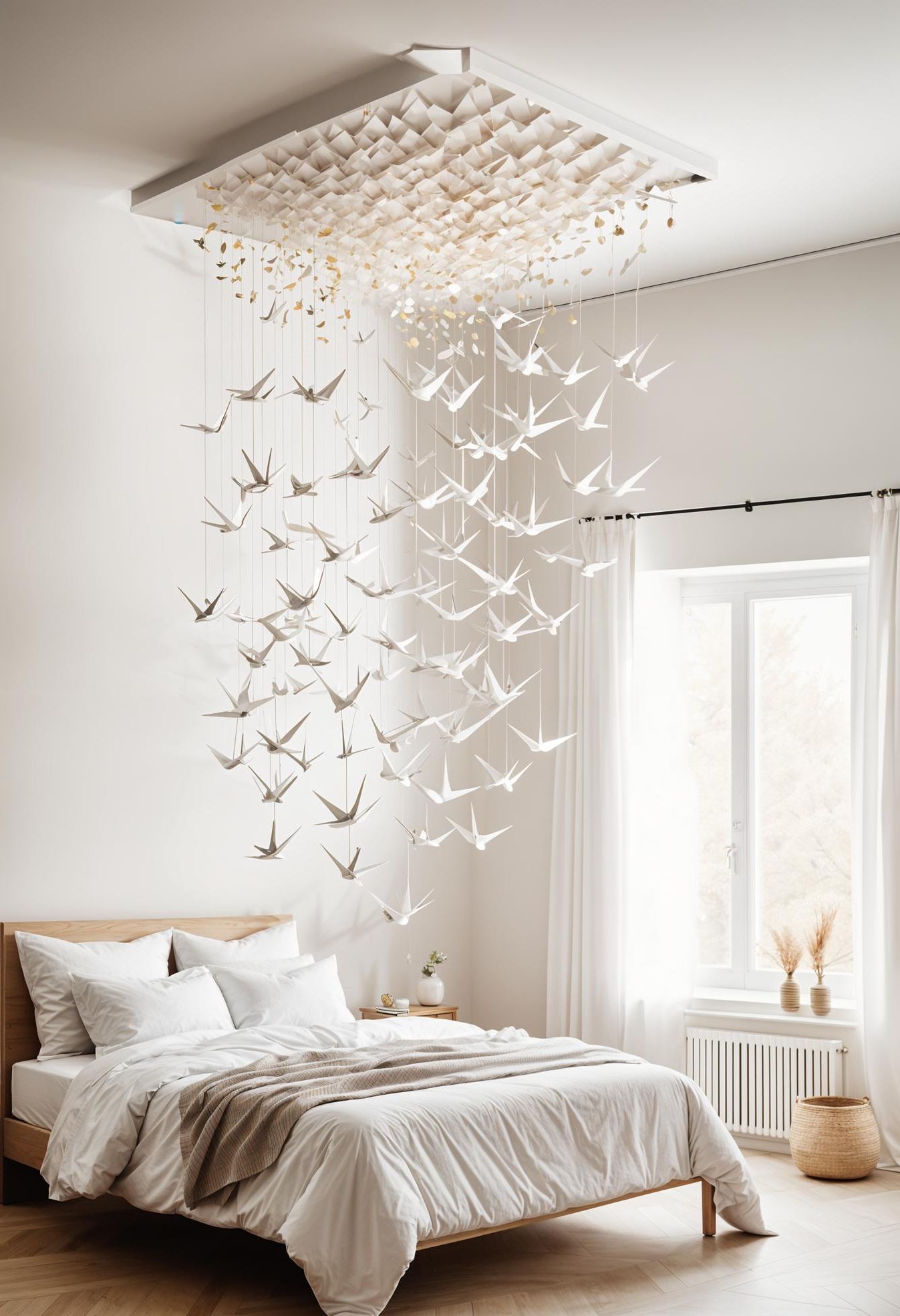 31. Ceiling Mobile Made of Origami Cranes