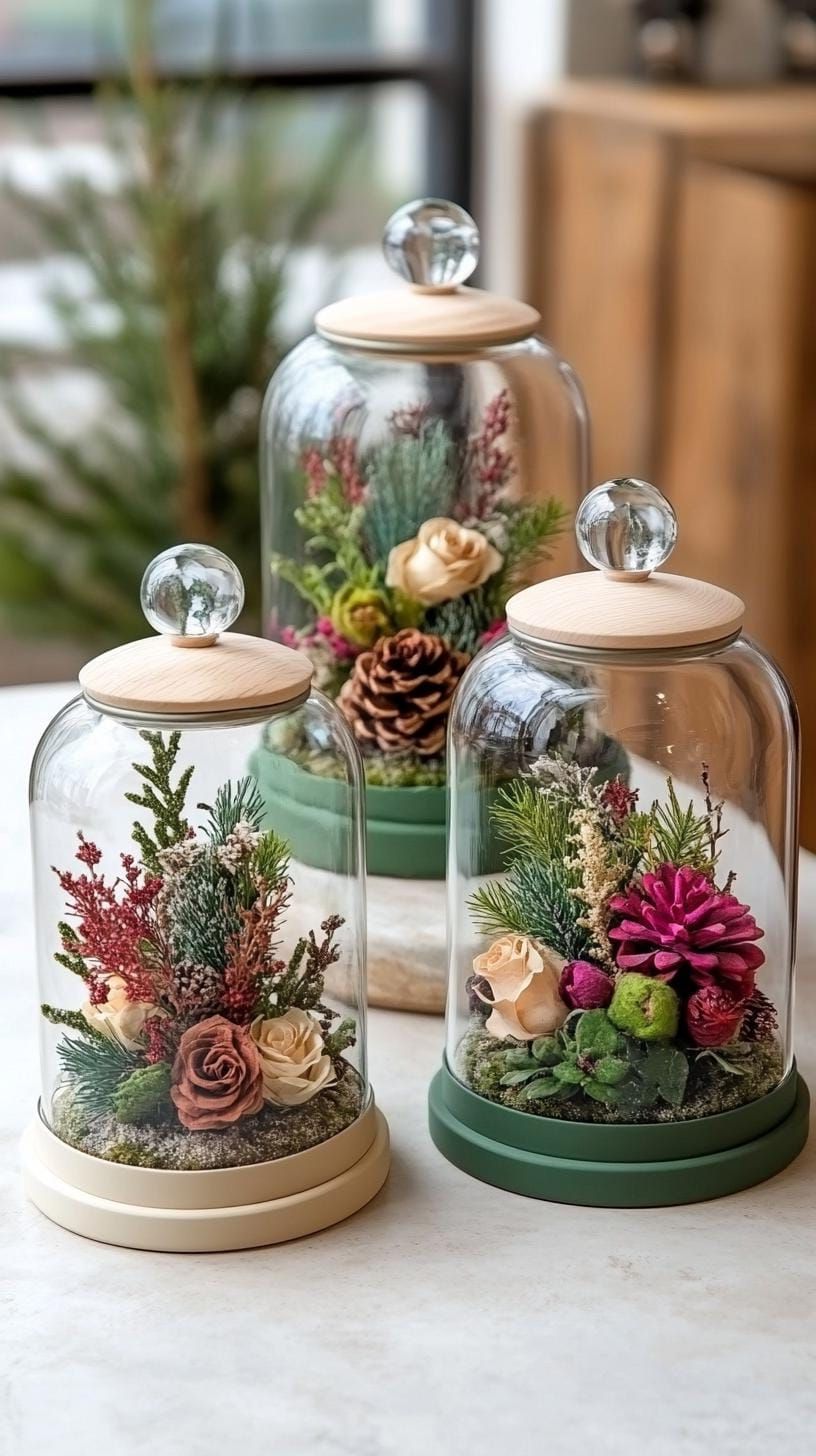 16. Glass cloches with winter botanical displays - photo 4