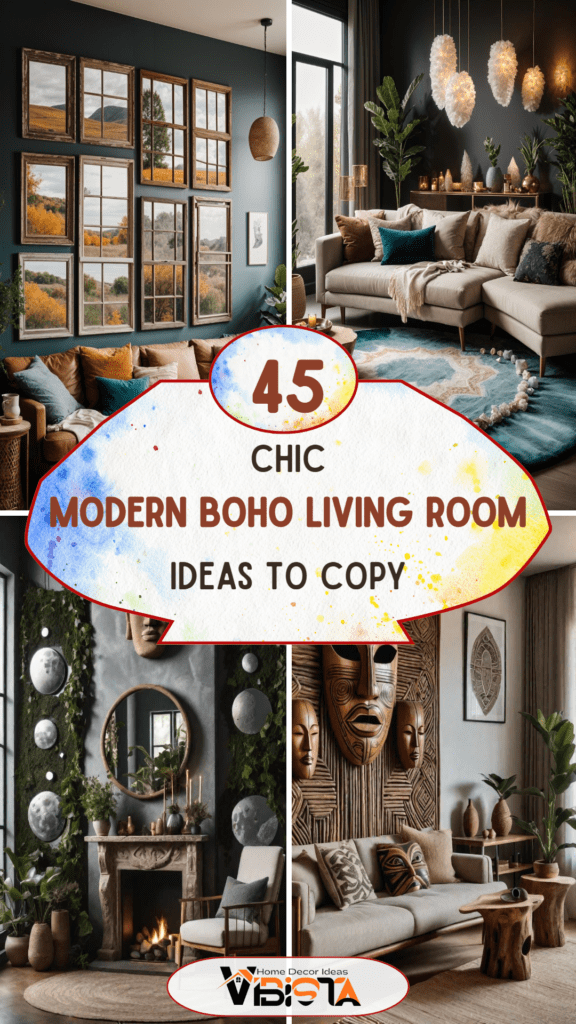 45 Chic &amp; Modern Boho Living Room Ideas To Copy