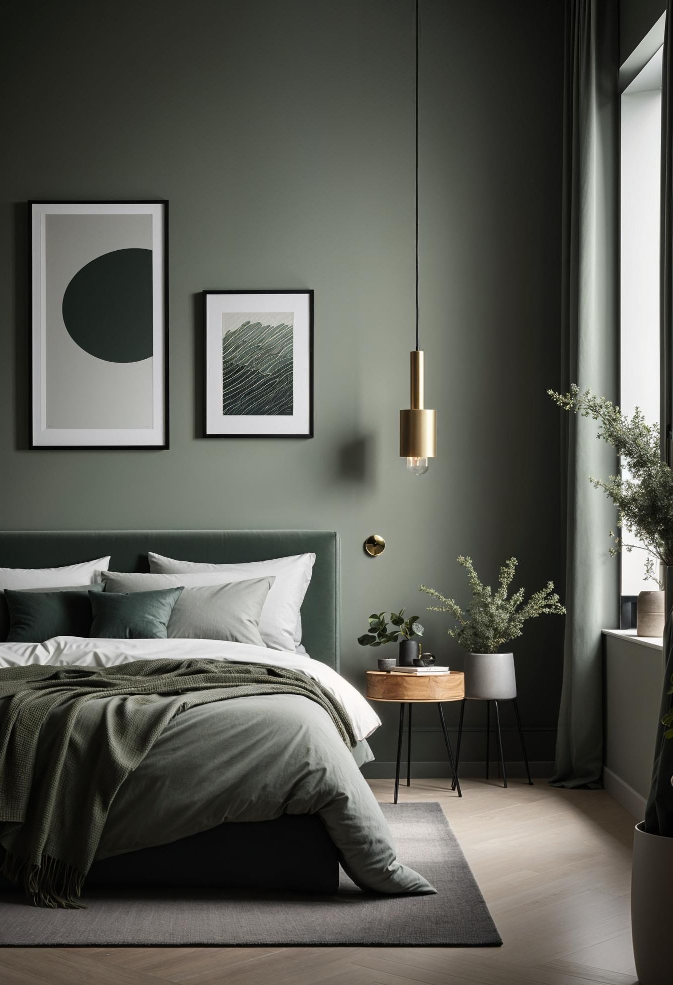1. Textured Walls in Sage and Grey