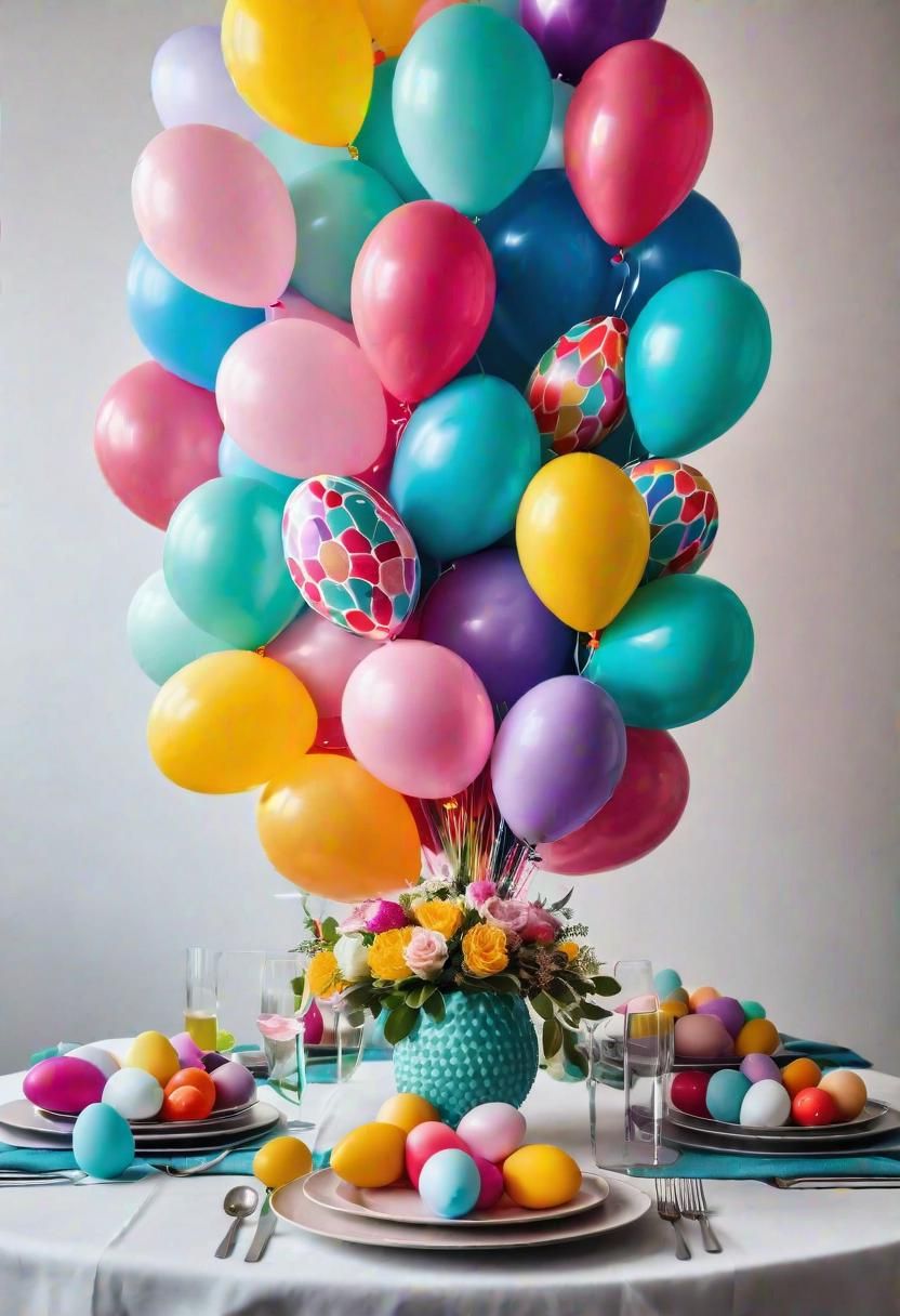 20. Balloon Garland with Easter Eggs