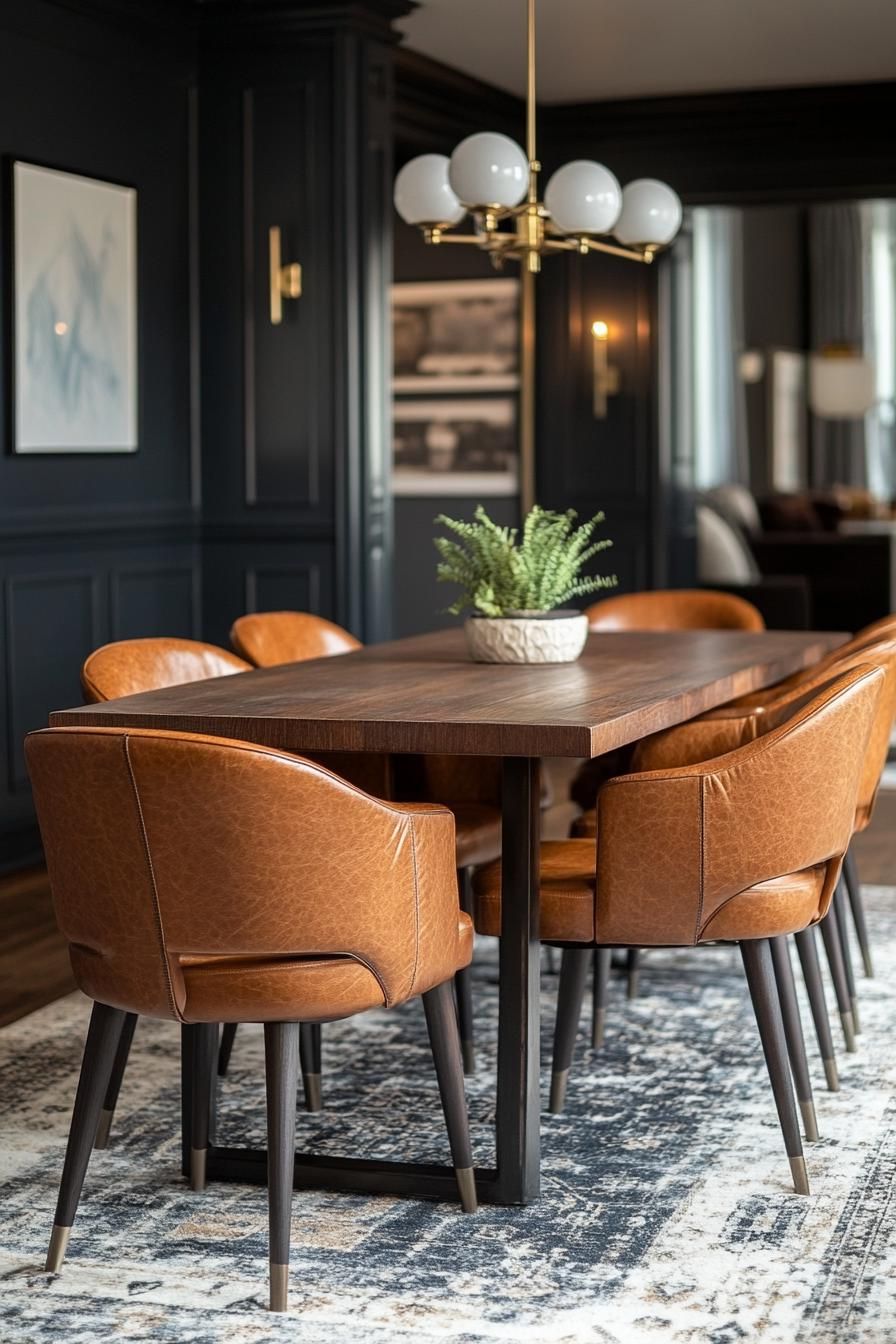 16. Leather Chairs for Textural Contrast
