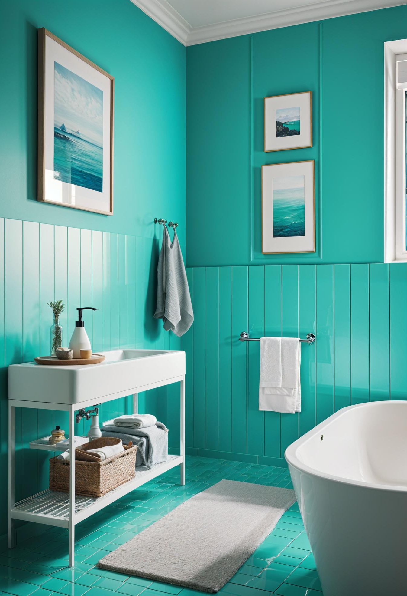 8. Turquoise Refresh for Bathroom Walls - photo 3