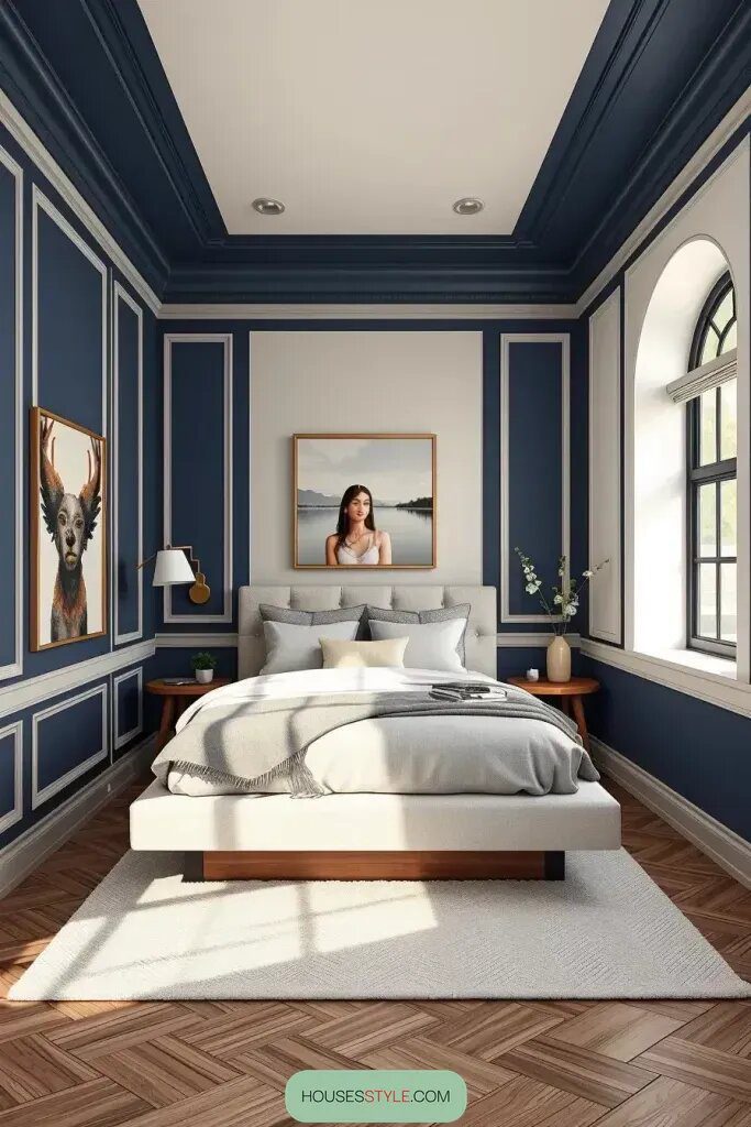 1. Color Blocking for an Elegant Bedroom Look