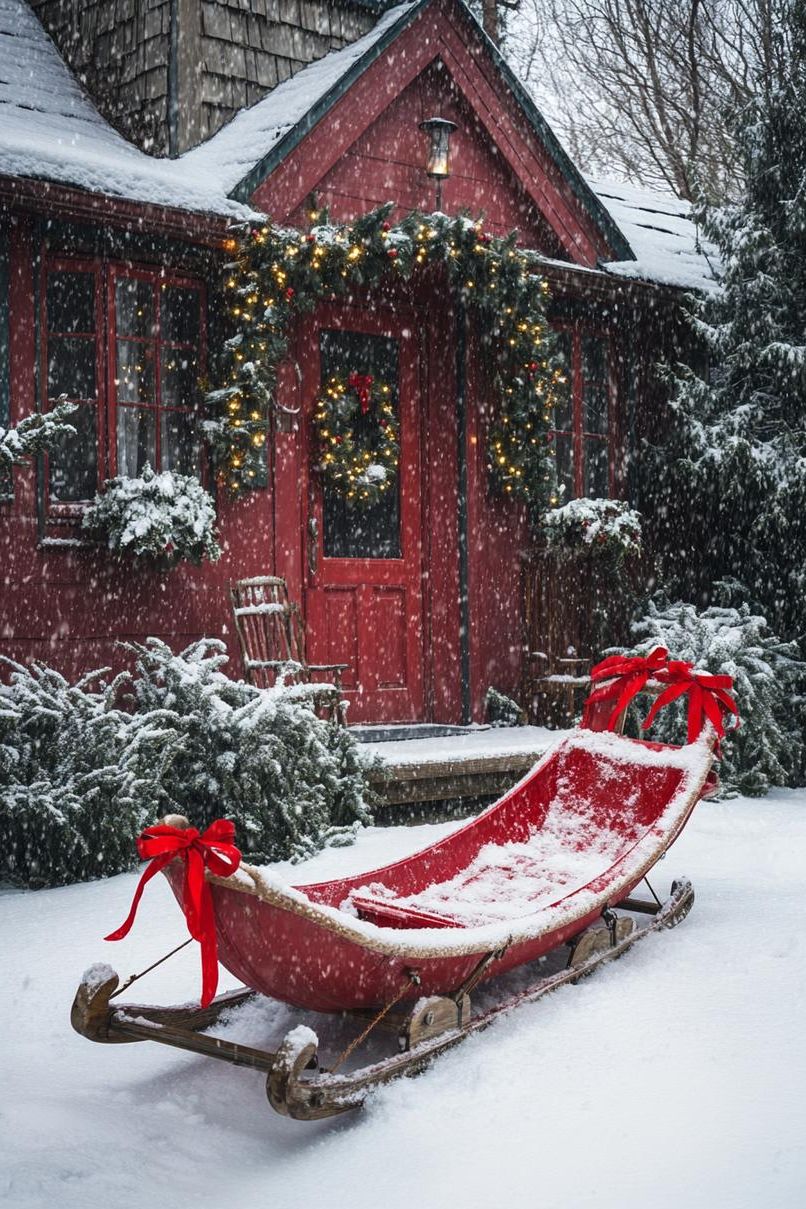 16. Red Sled Display Decor Ideas - photo 2