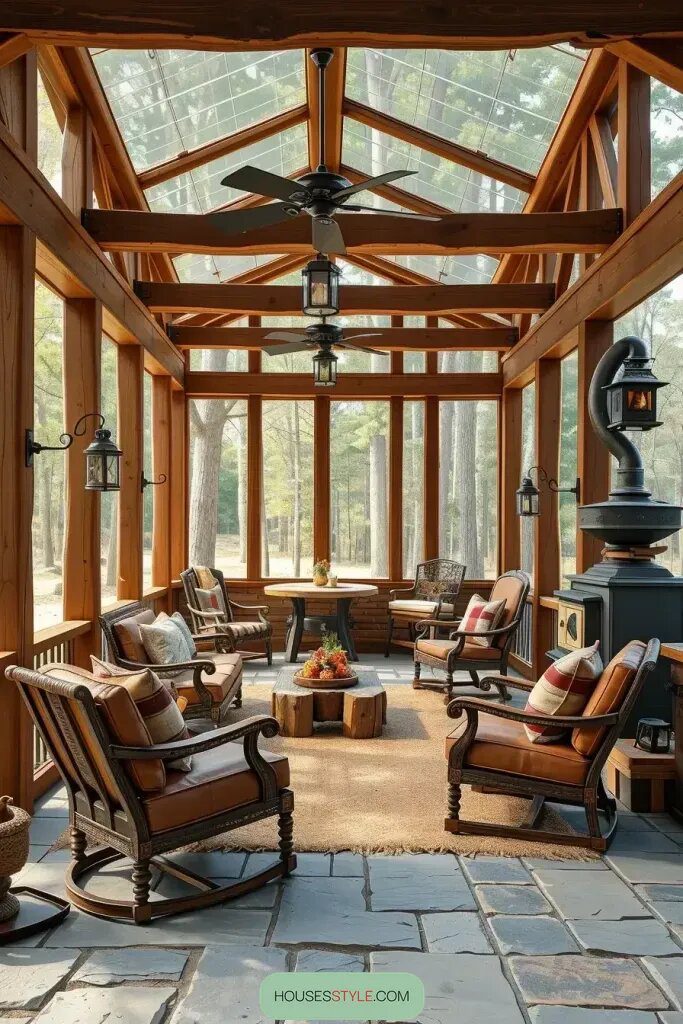 Cozy Cabin Vibes: Charming Screened Porch Ideas - photo 2