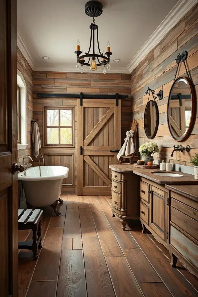 Reclaimed-Look Wood Tile for Rustic Style