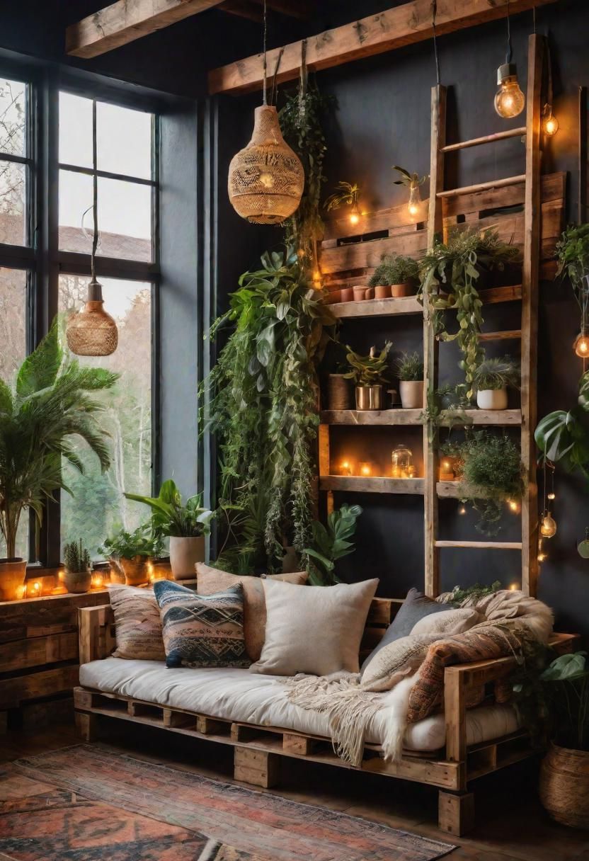 5. Bohemian Loft Lounge Setup