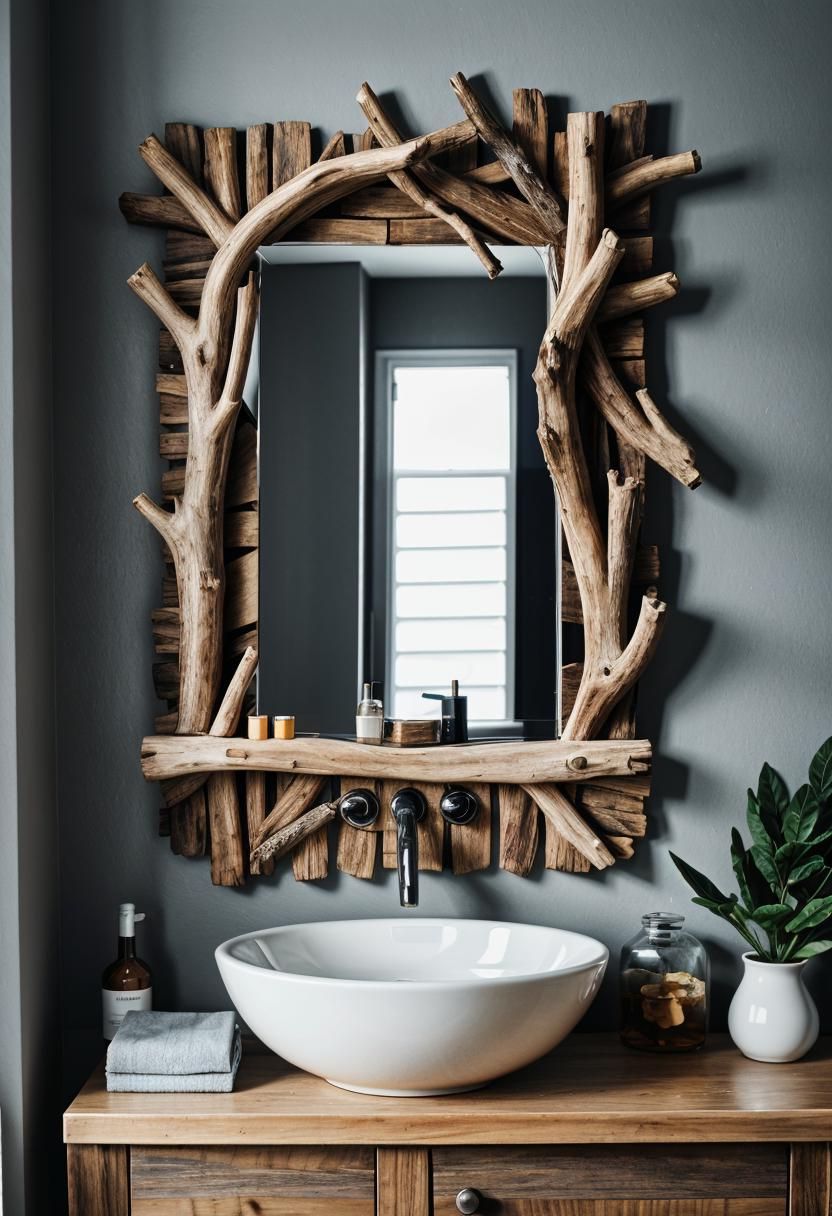 8. DIY Boho Bathroom Mirror Ideas