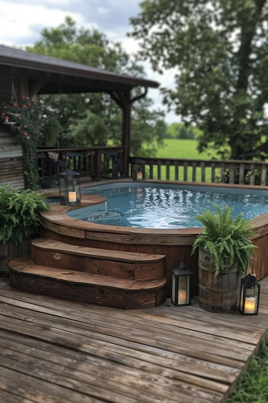 10. Country-Style Poolside Retreat