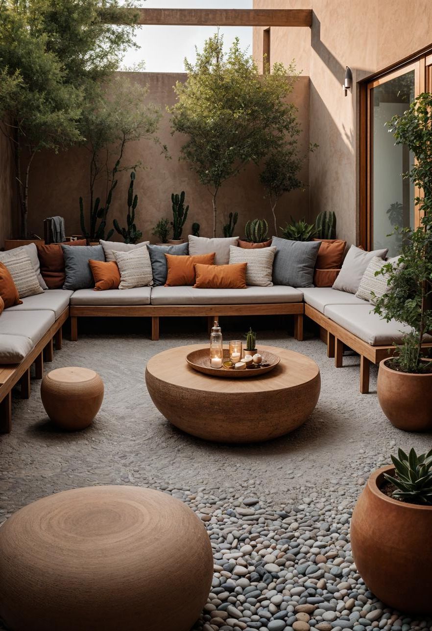 12. Organic-Style Concrete Patio Ideas