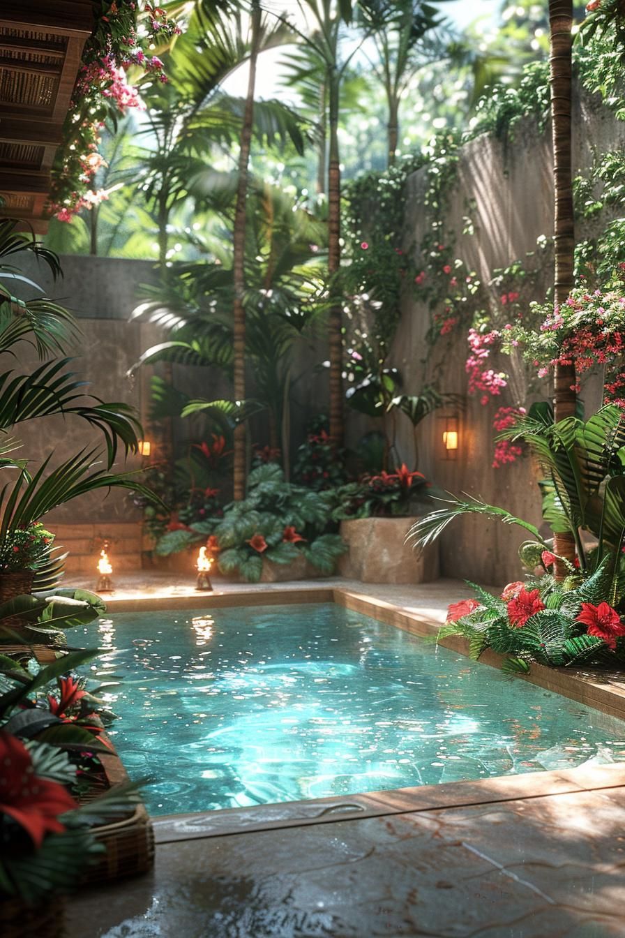 3. Backyard Tropical Oasis Pool Design - photo 3