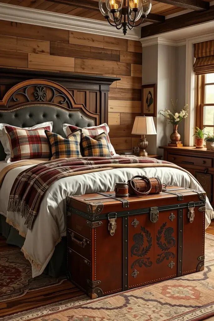 Styling Vintage Trunks and Steamer Chests in the Bedroom