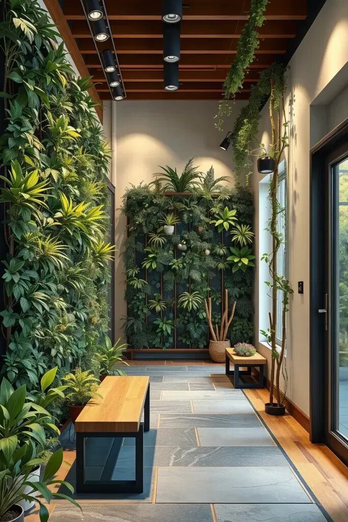 Living Wall Hallways With Indoor Gardens