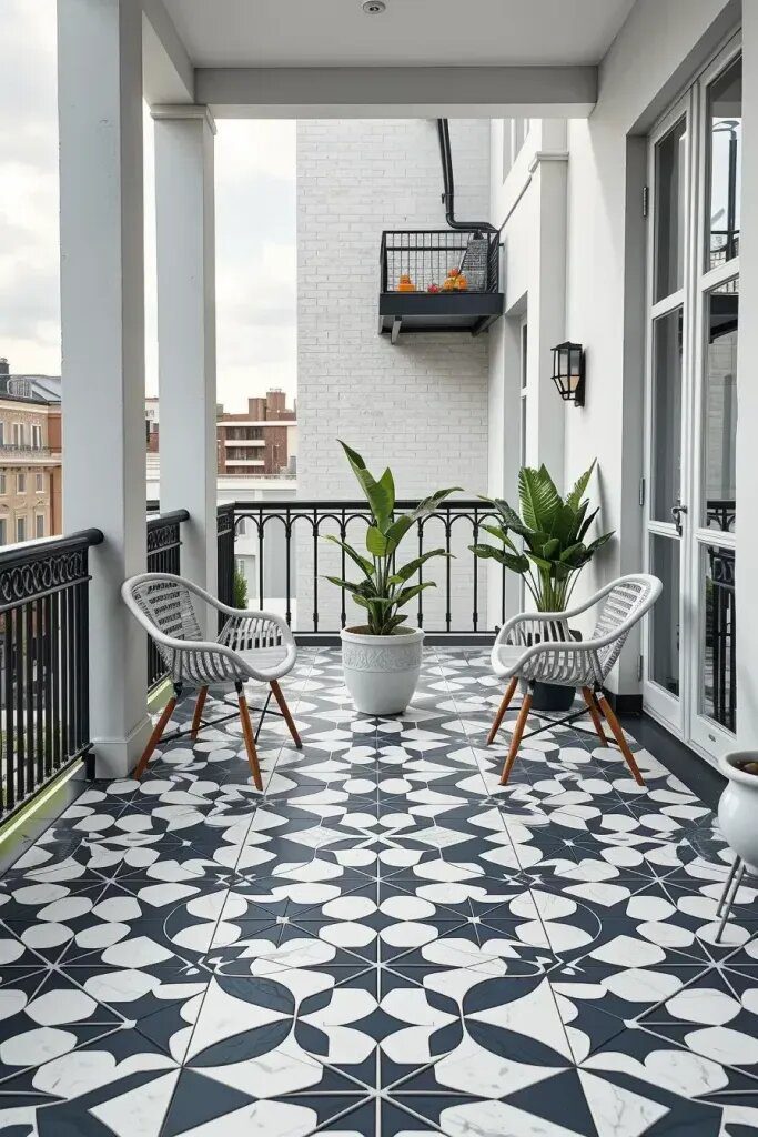Geometric Balconies Featuring Mosaic Patterns