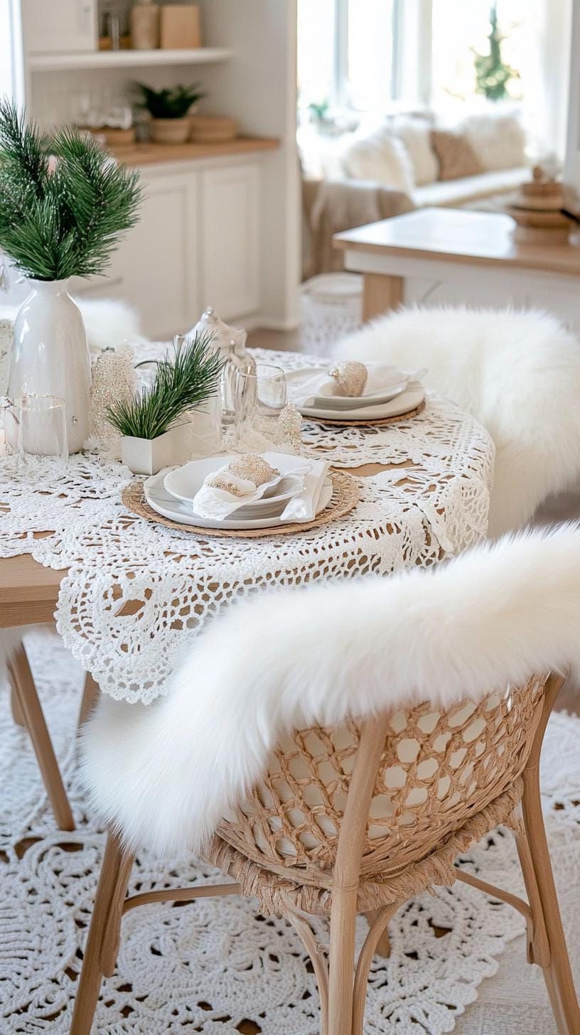 15. Textured White Winter Table Display - photo 3