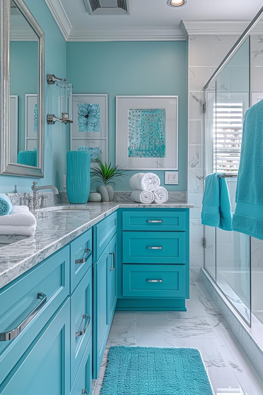 8. Turquoise Refresh for Bathroom Walls