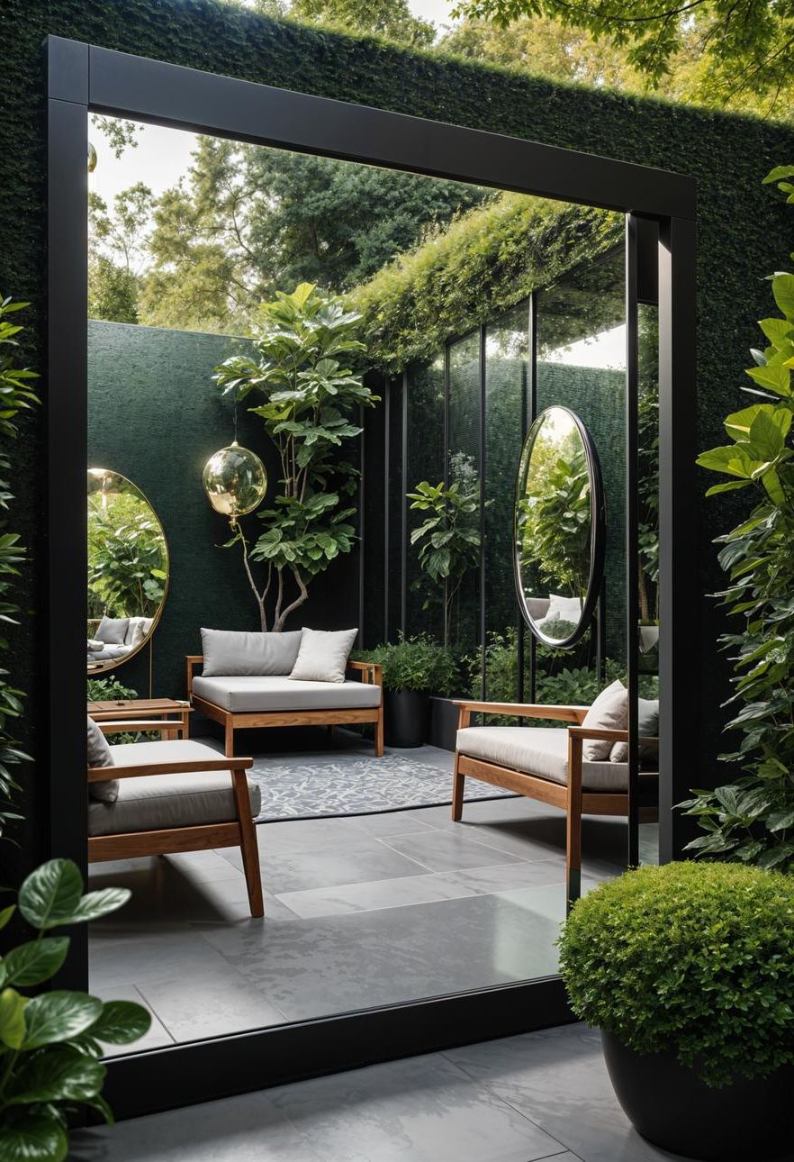 7. Add Mirrors to Your Patio