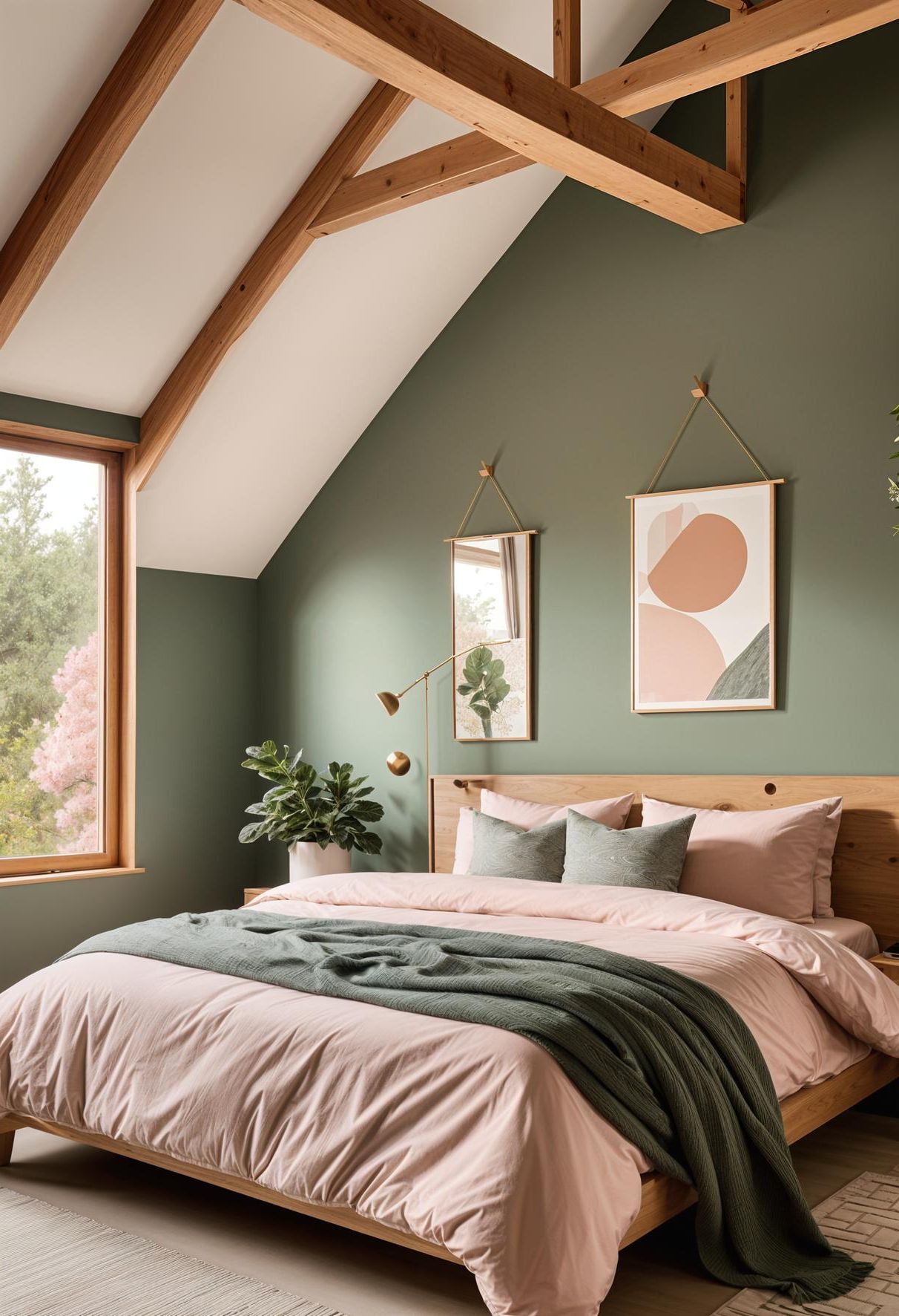 21. Scandinavian-Style Sage Green Bedroom - photo 3