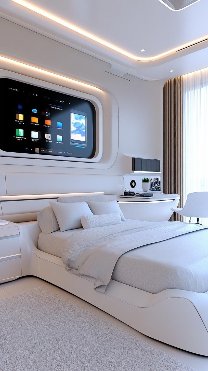 16. Futuristic Bedroom With Sleek Lines - photo 2