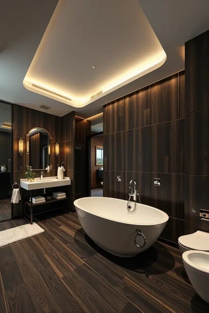 Dark Wood Tile for Bold Bathroom Drama - photo 2