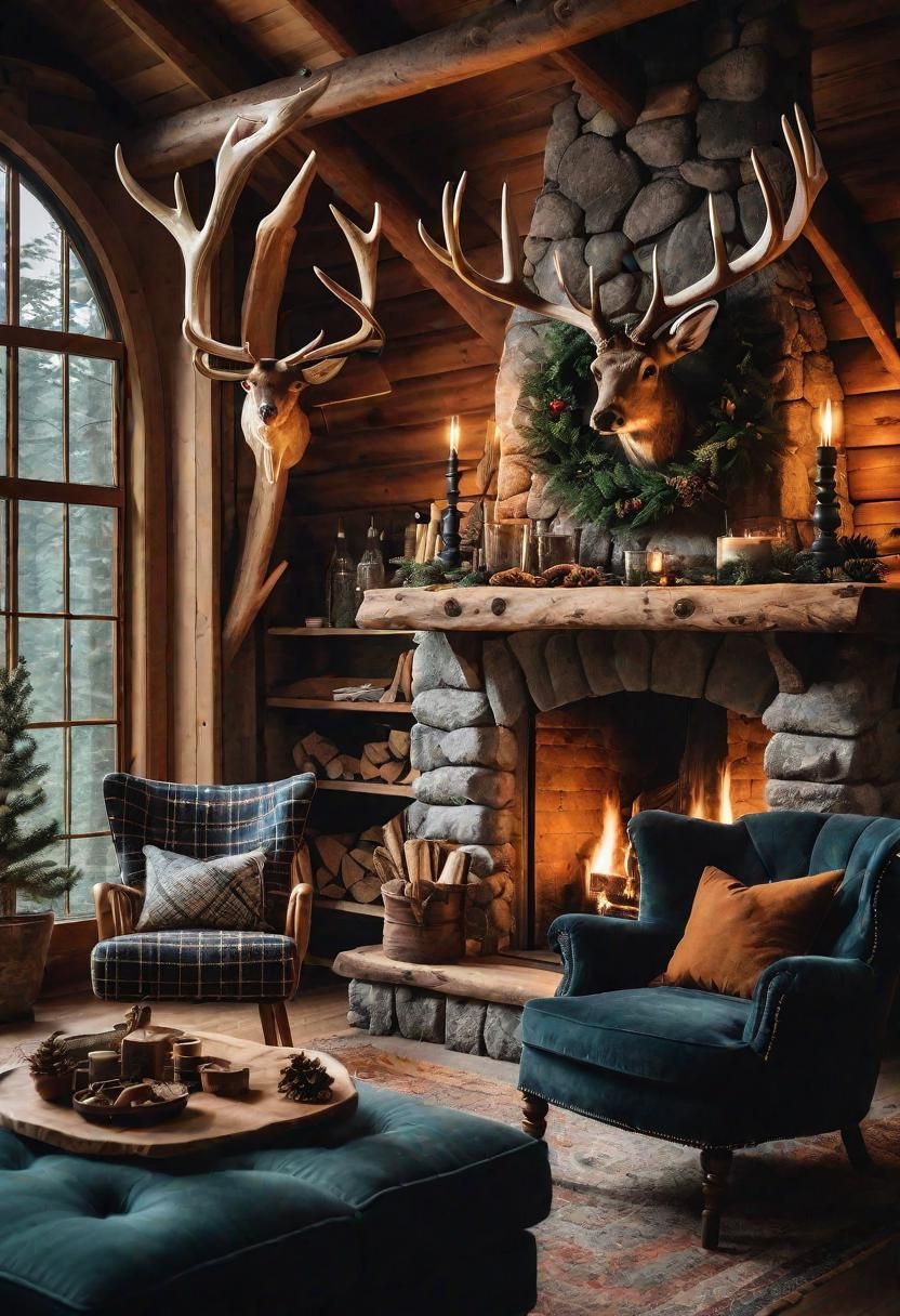 21. Cabin Core Living Room Ideas