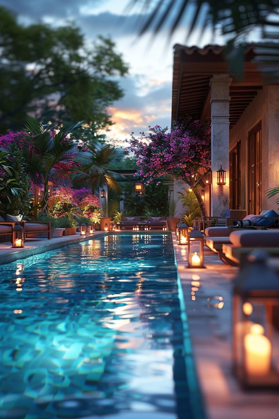 15. Charming Lantern Accents Poolside