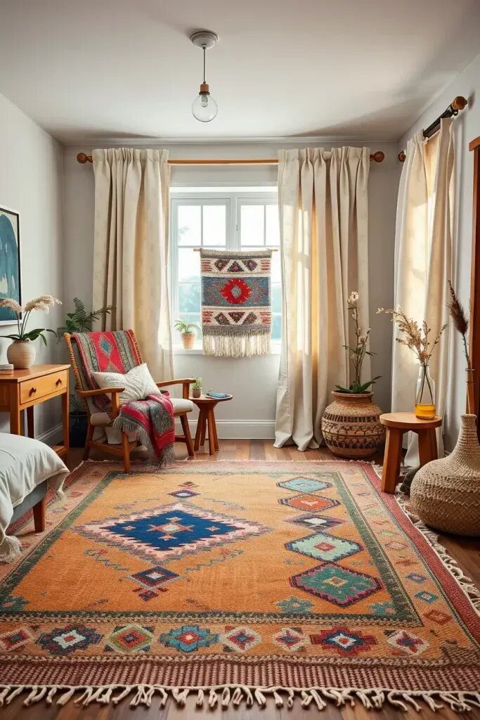 How to Layer Cultural Rugs and Fabrics
