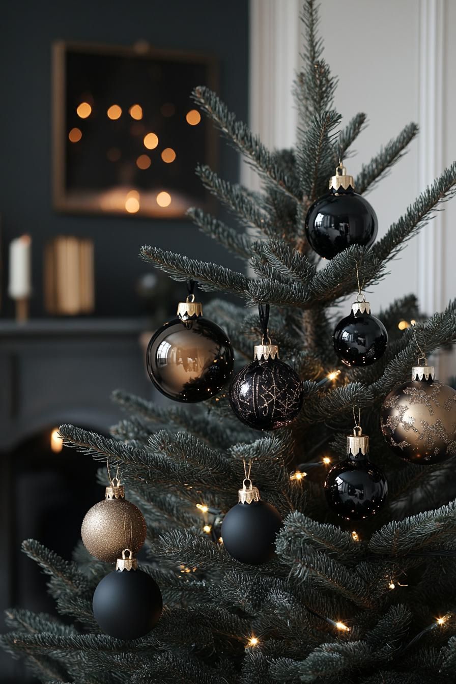1. Vintage Black and Gold Ornaments - photo 2